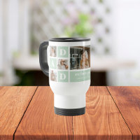 Modernes Minze Collage Foto Vater Bestes Geschenk
