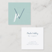 Modernes Minze-Grün mit minimalem Gramm Quadratische Visitenkarte (Vorne/Hinten)