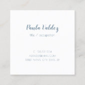 Modernes Minze-Grün mit minimalem Gramm Quadratische Visitenkarte (Rückseite)