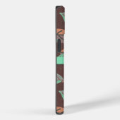 Modernes Minze grünes Orange und Lila Blätter Case (Rückseite / Rechts)