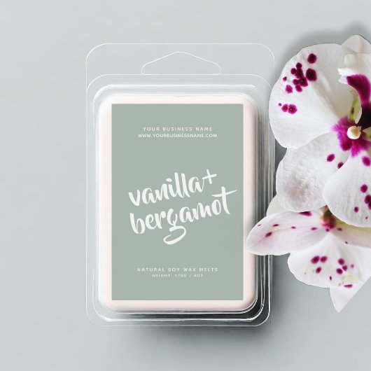 Modernes Minzsojawachs schmilzt Label Lebensmitteletikett