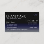 Modernes Mirror Schriftart Classic Black and Blue  Visitenkarte (Rückseite)