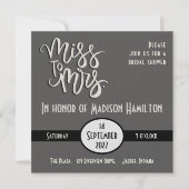 Modernes Miss an Mrs Fun Inspirivity Brautparty Einladung (Vorderseite)