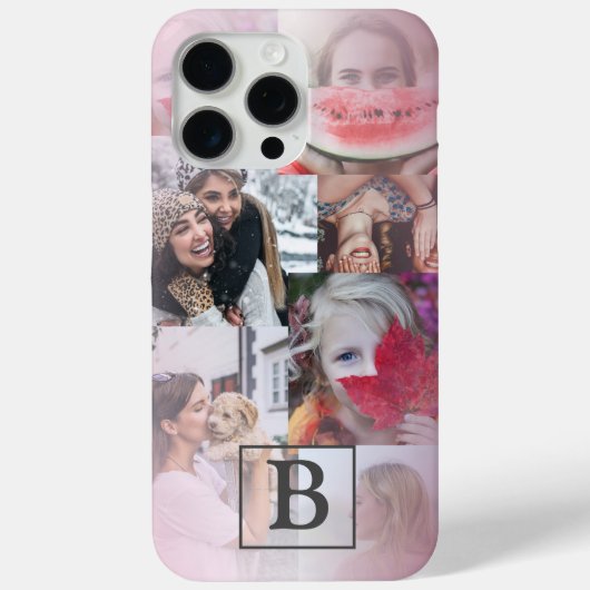 Modernes Mit Monogramm 6 Fotomaterial Rosa Case-Mate iPhone Hülle (Rückseite)