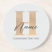 Modernes Mit Monogramm Anfangs-H & Name Personalis Getränkeuntersetzer (Vorne)