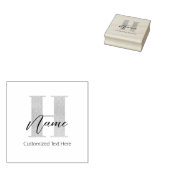 Modernes Mit Monogramm Anfangs-H & Name Personalis Gummistempel (Stempel)