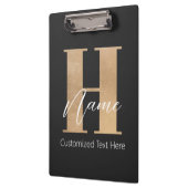Modernes Mit Monogramm Anfangs-H & Name Personalis Klemmbrett (Links)