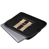 Modernes Mit Monogramm Anfangs-H & Name Personalis Laptopschutzhülle (Vorne Knopf)
