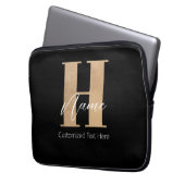 Modernes Mit Monogramm Anfangs-H & Name Personalis Laptopschutzhülle (Vorderseite Links)