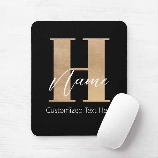 Modernes Mit Monogramm Anfangs-H & Name Personalis Mousepad (Mit Mouse)
