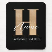 Modernes Mit Monogramm Anfangs-H & Name Personalis Mousepad (Vorne)