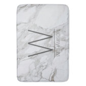 Modernes, Mit Monogramm Badezimmer aus Marmor Badematte (Vorderseite Vertikal)