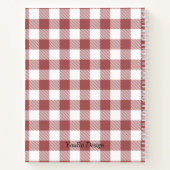 Modernes mit Monogramm Bauernhaus in Tartan rot Notizblock (Rückseite)