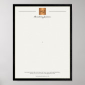 Modernes, mit Monogramm, bedruckbares, schwarzes G Poster (Vorne)