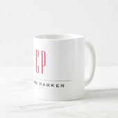 Modernes Mit Monogramm Berufliches Einfaches Kaffeetasse (VorderseiteRechts)