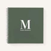 Modernes Mit Monogramm Berufliches Sage Green Notizblock (Vorderseite)