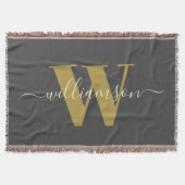 Modernes Mit Monogramm Black Gold Decke (Vorderseite)