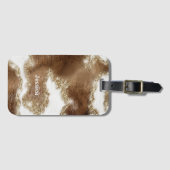 Modernes Mit Monogramm Cowhide-Muster mit Fake Gli Gepäckanhänger (Vorderseite (Horizontal))