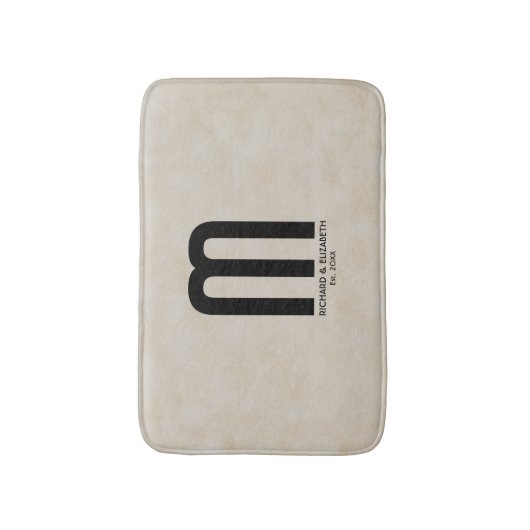 Modernes Mit Monogramm "Create your own" Badematte (Vorderseite Vertikal)