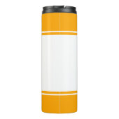 Modernes Mit Monogramm Drehbuch Orange Thermosbecher (Rückseite)