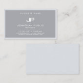 Modernes Mit Monogramm Elegantes Grau Minimalistis Visitenkarte (Vorne/Hinten)