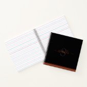 Modernes Mit Monogramm Elegantes Rost Notizblock (Innenseite)