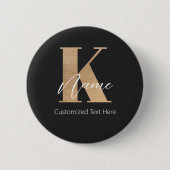 Modernes Mit Monogramm erstes K & Name Personalisi Button (Vorderseite)