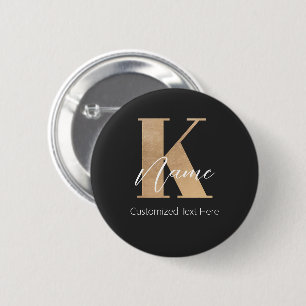 Modernes Mit Monogramm erstes K & Name Personalisi Button