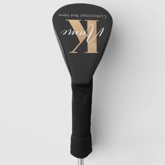 Modernes Mit Monogramm erstes K & Name Personalisi Golf Headcover (Vorderseite)