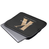 Modernes Mit Monogramm erstes K & Name Personalisi Laptopschutzhülle (Vorne Knopf)