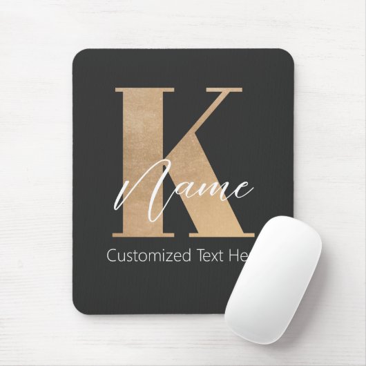 Modernes Mit Monogramm erstes K & Name Personalisi Mousepad (Mit Mouse)