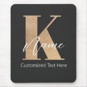 Modernes Mit Monogramm erstes K & Name Personalisi Mousepad (Vorne)