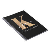 Modernes Mit Monogramm erstes K & Name Personalisi Notizblock (Rechte Seite)