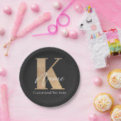 Modernes Mit Monogramm erstes K & Name Personalisi Pappteller (Party)