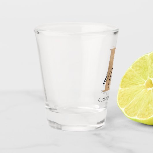 Modernes Mit Monogramm erstes K & Name Personalisi Schnapsglas (Links)