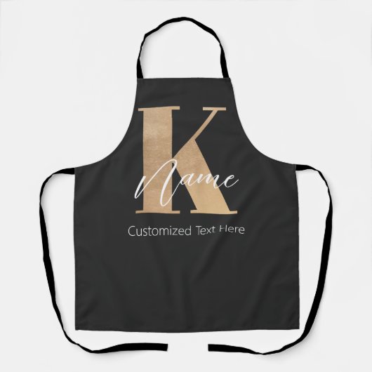 Modernes Mit Monogramm erstes K & Name Personalisi Schürze (Vorderseite)