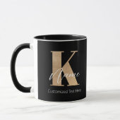 Modernes Mit Monogramm erstes K & Name Personalisi Tasse (Links)