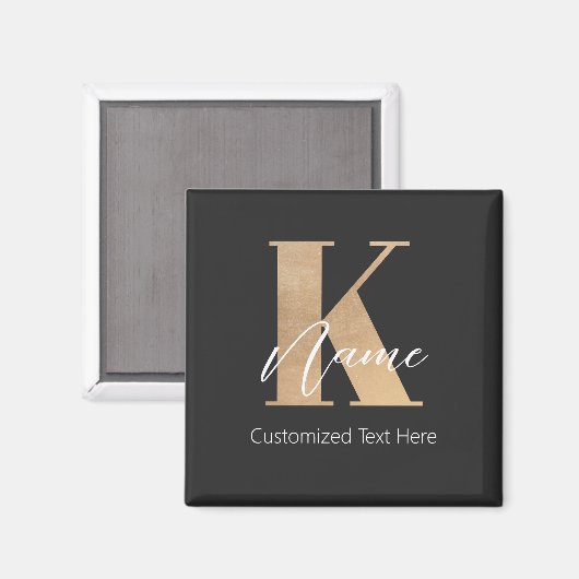 Modernes Mit Monogramm Erstklassiges K & Name Pers Magnet (Vorderseite/Rückseite)