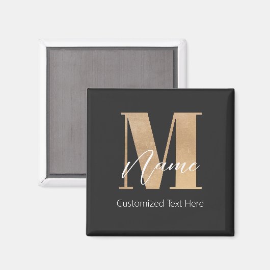 Modernes Mit Monogramm Erstklassiges M & Name Pers Magnet (Vorderseite/Rückseite)