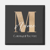 Modernes Mit Monogramm Erstklassiges M & Name Pers Magnet (Vorne)