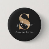 Modernes Mit Monogramm Erstklassiges S & Name Pers Button (Vorderseite)