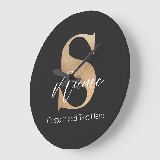 Modernes Mit Monogramm Erstklassiges S & Name Pers Große Wanduhr (Winkel)
