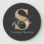 Modernes Mit Monogramm Erstklassiges S & Name Pers Große Wanduhr (Vorderseite)