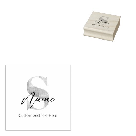 Modernes Mit Monogramm Erstklassiges S & Name Pers Gummistempel (Stempel)
