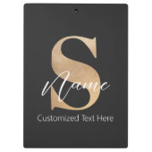 Modernes Mit Monogramm Erstklassiges S & Name Pers Klemmbrett (Rückseite)