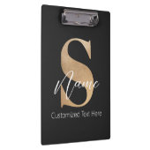 Modernes Mit Monogramm Erstklassiges S & Name Pers Klemmbrett (Rechts)
