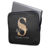 Modernes Mit Monogramm Erstklassiges S & Name Pers Laptopschutzhülle (Vorderseite Links)