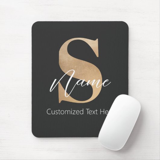 Modernes Mit Monogramm Erstklassiges S & Name Pers Mousepad (Mit Mouse)