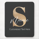 Modernes Mit Monogramm Erstklassiges S & Name Pers Mousepad (Vorne)