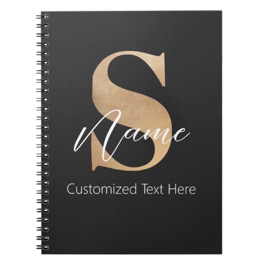 Modernes Mit Monogramm Erstklassiges S & Name Pers Notizblock (Vorderseite)